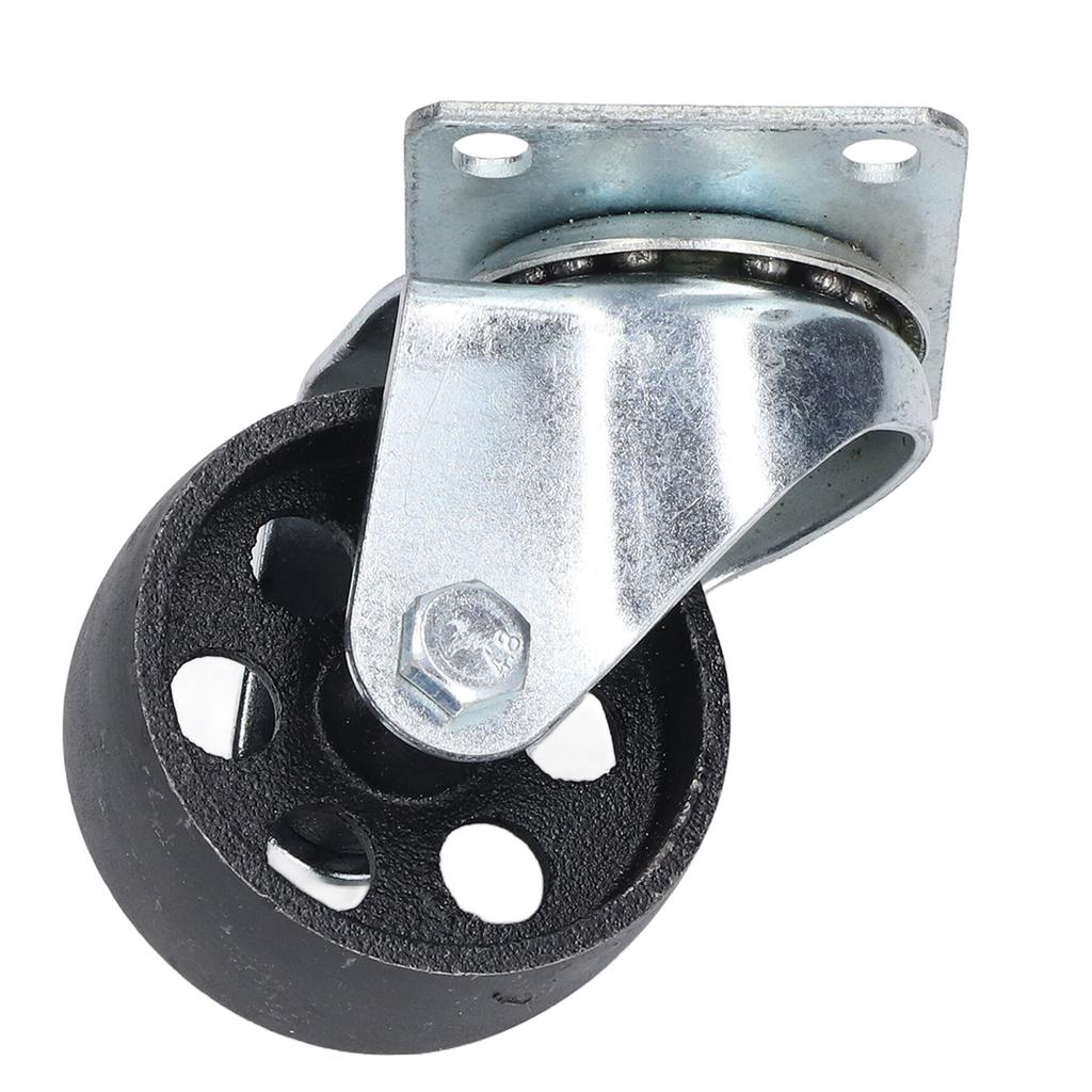 3in Swivel Caster Cast Iron Rotating Plate Dual Bearing Universal Wheel Replacement for Trolley