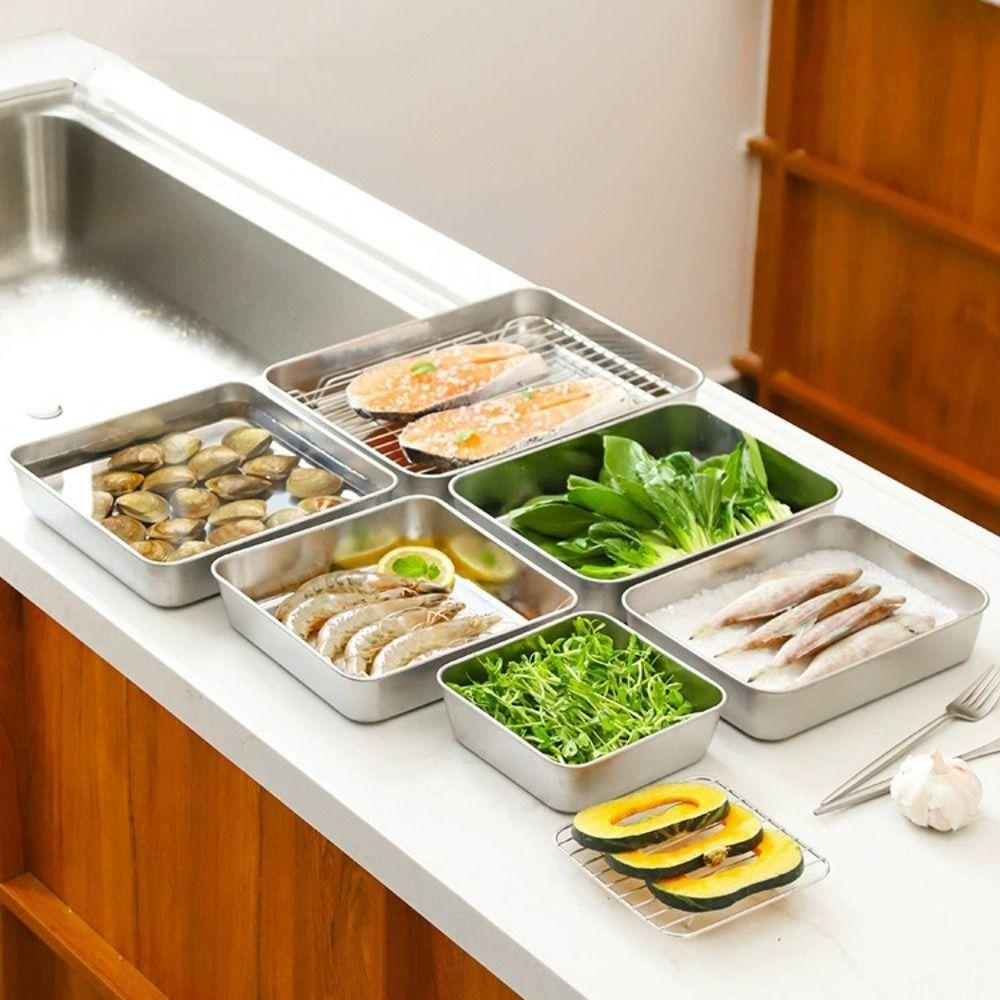 with Plastic Cover Stainless Steel Food Storage Box Rustproof Food Container Sausage