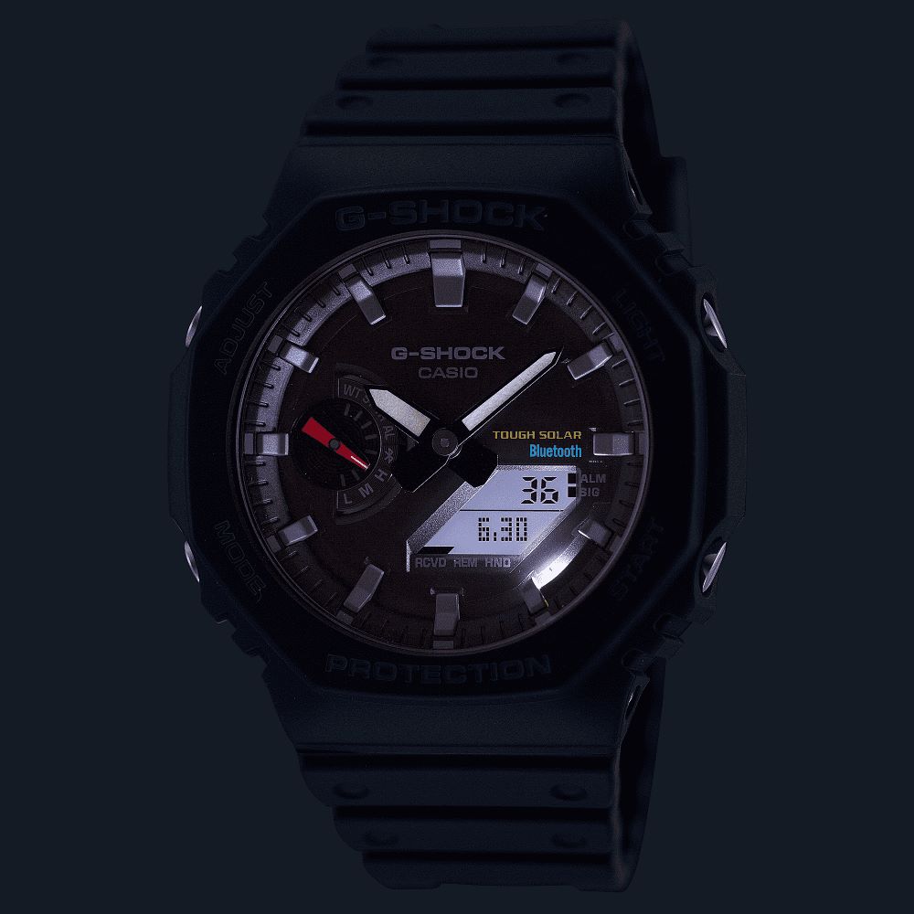Casio G-shock Цифро-аналоговые ударопрочные часы на солнечной батарее Bluetooth для мужчин GA-B2100-1A