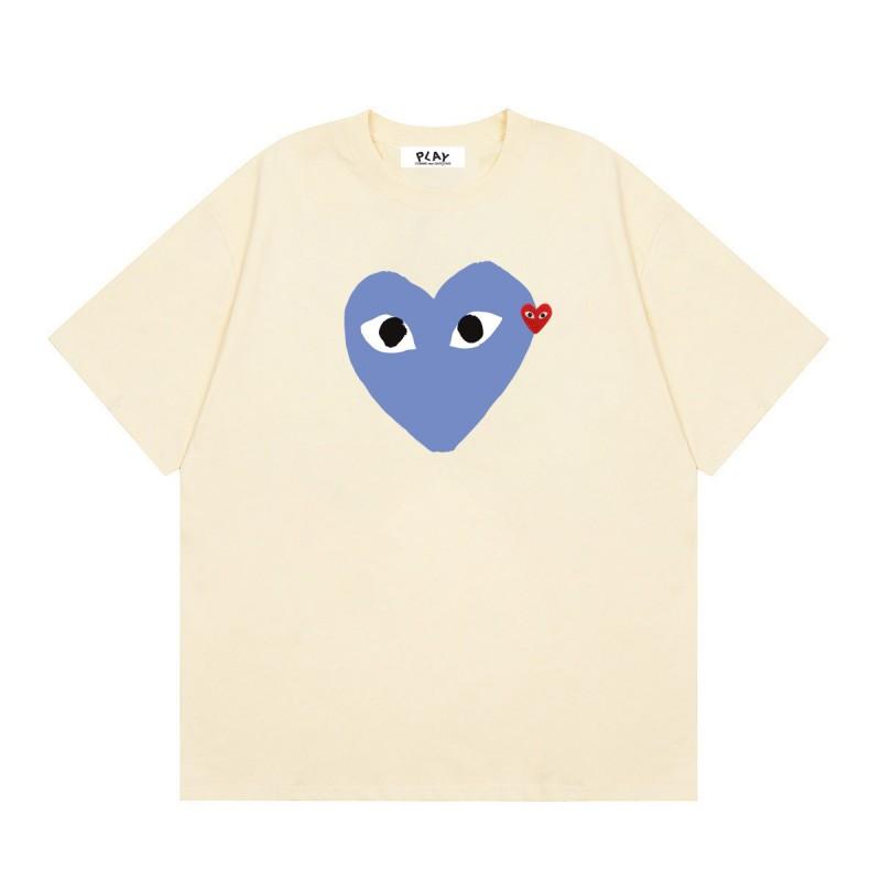 Unisex Casual Loose Fit Cotton T-Shirt With Heart Print Short Sleeve Tee Youth