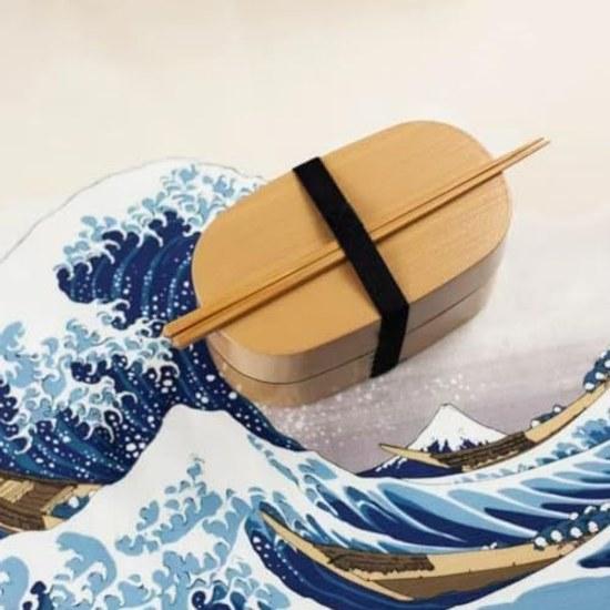 Furoshiki 70cm two widths bento lunch cloth ukiyo-e Kanagawa Oki Nami Ura stylish Japanese pattern four-sided sewing wrapping gift box packaging bag