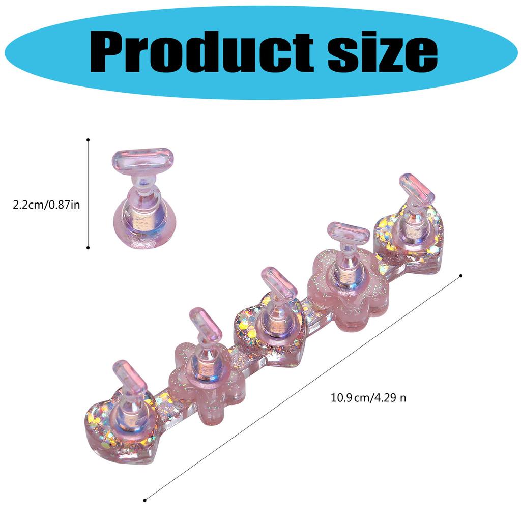 Resin Nail Art Practice Stands Magnetic Nail Tips Holders Training Fingernail Display Stands DIY Nail Crystal Holders