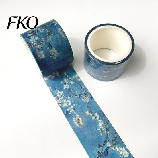 High Color Saturation Tape Washi Tape, Oil Painting Decorative Masking Artist Patterns Adhesive Layering for DIY Crafts, Junk Journal, Gift Wrapping,