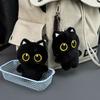 Cartoon Big Cute Eyed Black Cat Plush Toy Pendant Keychain Bag Decoration