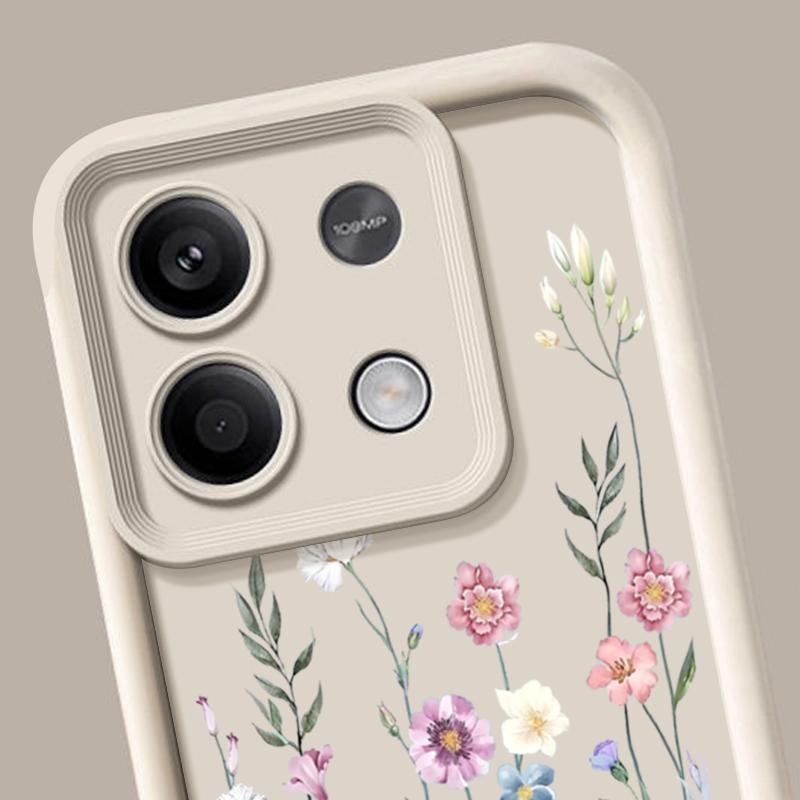 Мягкий матовый чехол для телефона с цветочным узором для Xiaomi 14T 13T Poco F6 X6 Pro Redmi Note 14 Pro 13 12 11 10 TPU противоударный защитный бампер для объектива