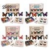 Beaded Animal Figurines 3D Butterfly Craft Kit, Tiny DIY Handmade Art Set Kit with Instruction, Cute 4-Pack Butterflies Beadwork for Beginners,