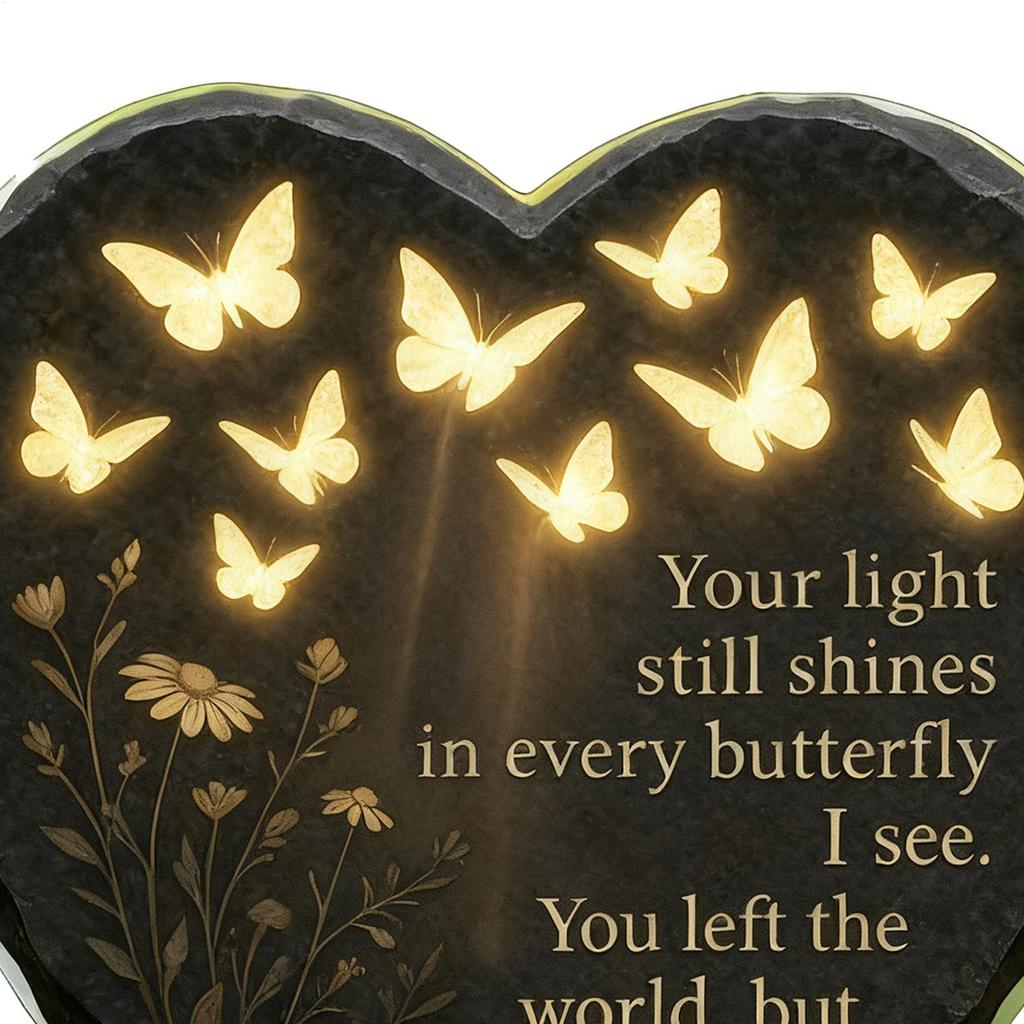 1 шт. Акриловое сердце, украшения для могилы, с колышком в виде бабочки и цветка, мемориальное кладбищенское украшение для уличного сада, надгробие