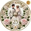 3D Металлическое Настенное Искусство Серебряная Свадебная годовщина 25-я Рустикальный 2D Декор Знак Для Дома Сада Патио Гостиной Спальни Внутри Снаружи