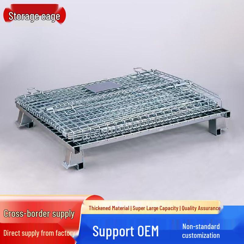 Folding Galvanized Iron Frame Logistics Cart with U-shaped Feet