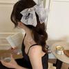 Grab Clip Chiffon Bowknot Hair Clip Polka Dot Flower Hairpin Sweet Bow Ribbon Hair Claw  Girls