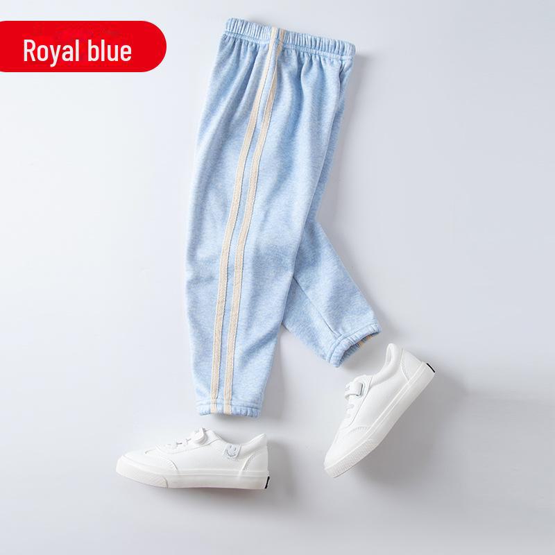 Boys' and Girls' Velvet-Lined Autumn Sports Pants - Warm Casual Wear for Spring and Fall