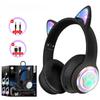 AKZ-62 RGB Cat Ear Wireless Headphones for PC Cute 3D Space Capsule Cat Bluetooth Headset Foldable Gaming Headset for Kids Girls Gifts