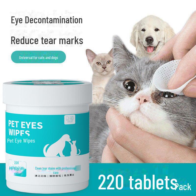 Pet Eye Wipes - Non-Woven Tear Stain and Dirt Remover for Cats and Dogs