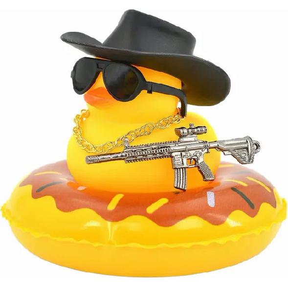 Утка для автомобиля, желтая утка, украшения для приборной панели автомобиля, набор с солнцезащитными очками, кольцо для плавания, детские игрушки для ванной, украшение для дома в виде утки