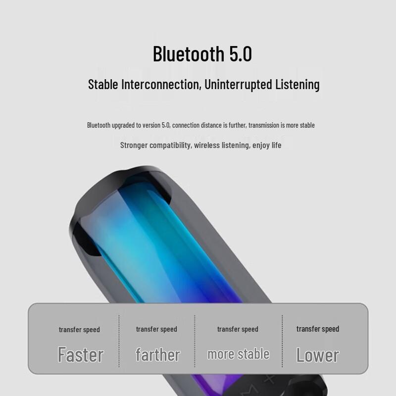 Bach Johann L4 Portable Bluetooth Speaker with Colorful Ambient Light