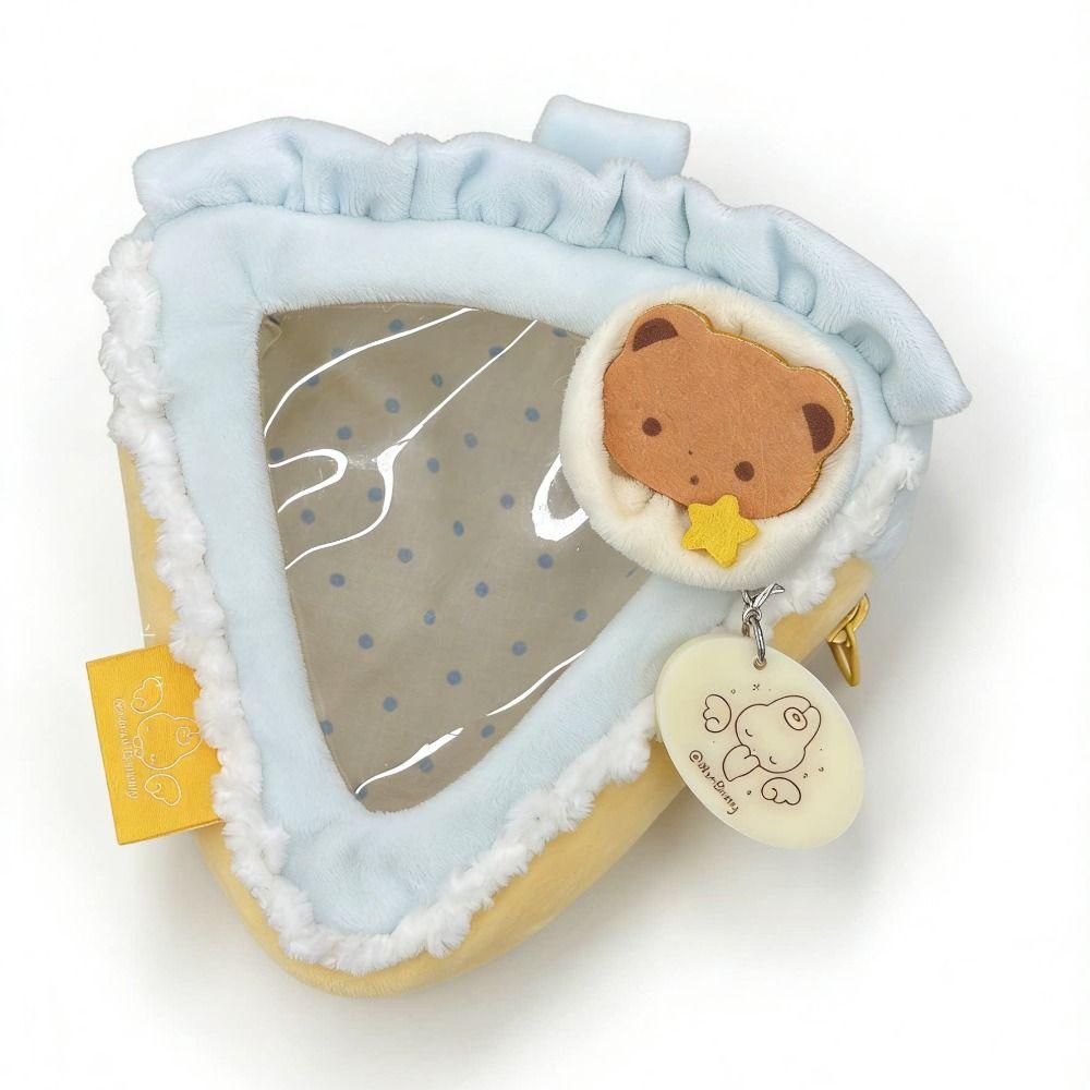 Heart Keychain Charm Clear Window Storage Pouch Zipper Closure Strawberry Cake Bag Gifts