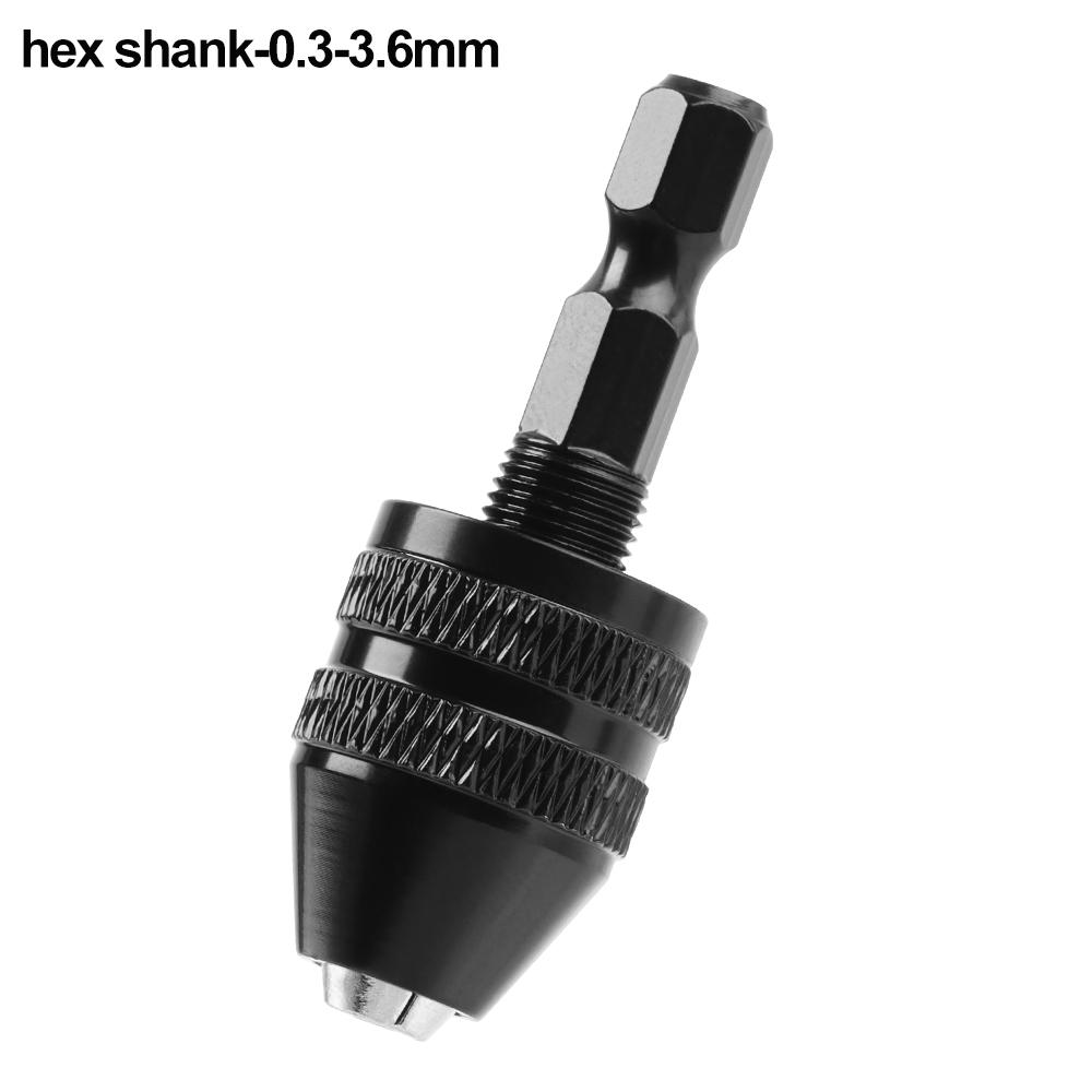 Shaft Quick Change Impact Drills Bits 1/4" Hex Shank Keyless Drill Chuck 0.3mm-8mm Round Shank