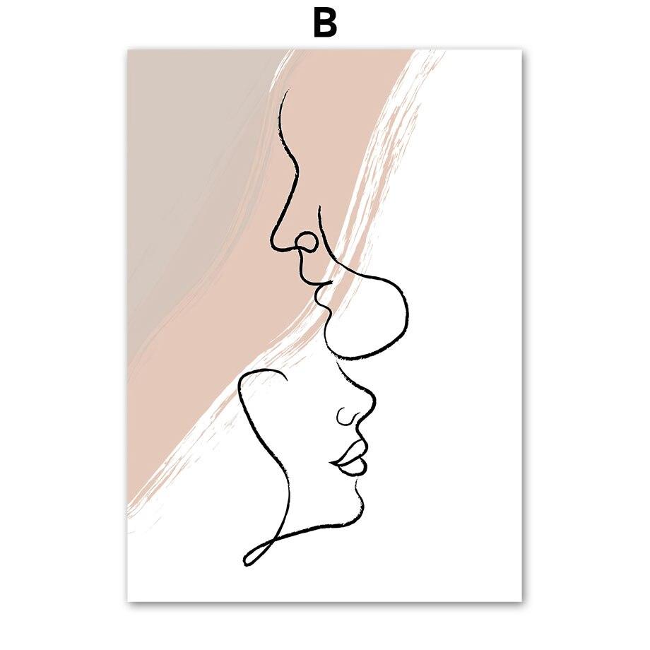 Настенное искусство, холст, современный минималистский стиль, шляпа, девушка, сердце, скандинавские постеры, живопись и принты, настенные панно для гостиной, дома