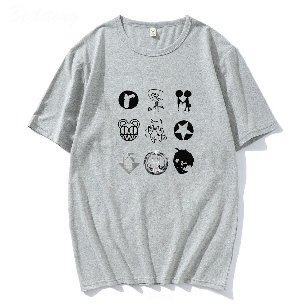 2025 Новая летняя повседневная футболка с коротким рукавом с принтом, хлопковая, обычного кроя, с круглым вырезом, дышащая, свободная, унисекс, мужская, женская одежда