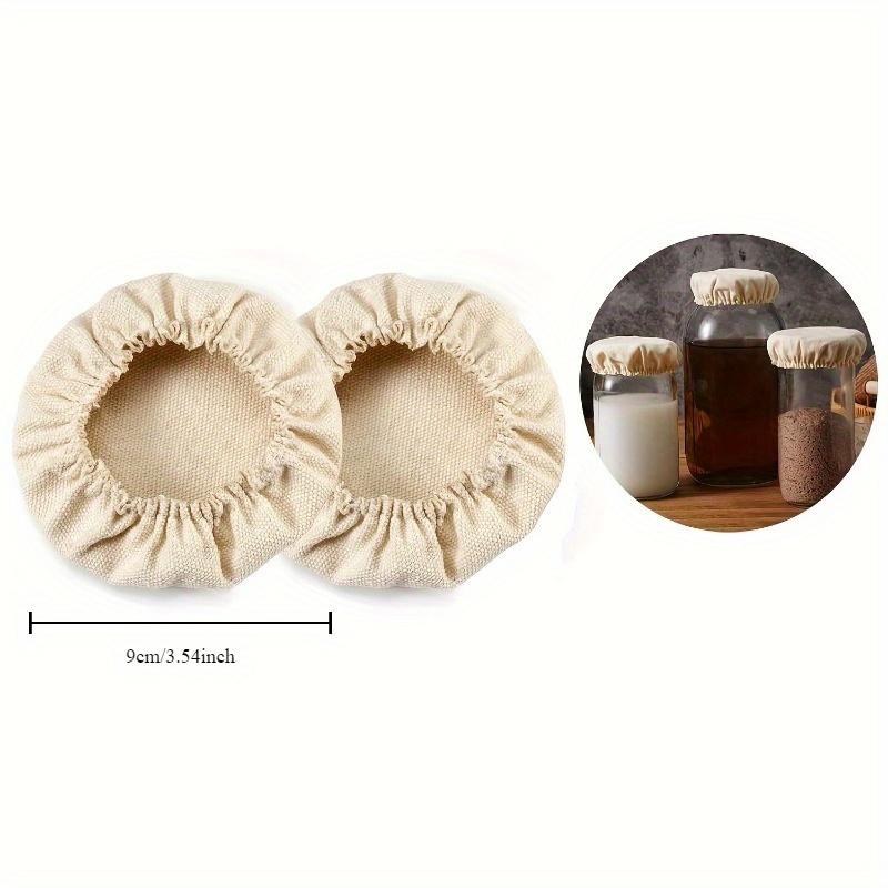 Тканевые крышки для банок из пшеничной соломы, многоразовые, моющиеся, эластичные, для закваски на пшеничной муке, комбучи, кефира, ферментации, подходят для банок 3-4 дюйма, высококачественные