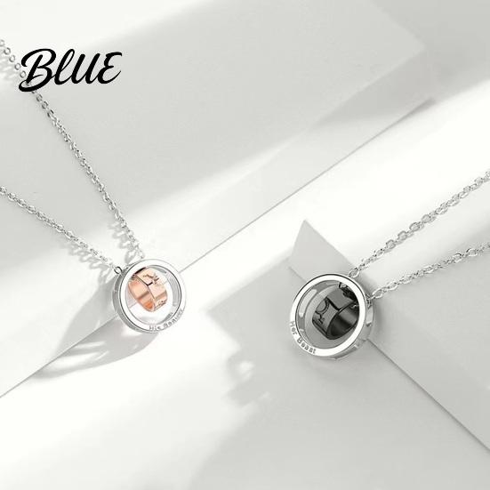 Symbolic Love Necklace Ring Charm Couple Dual Rings Pendant Her