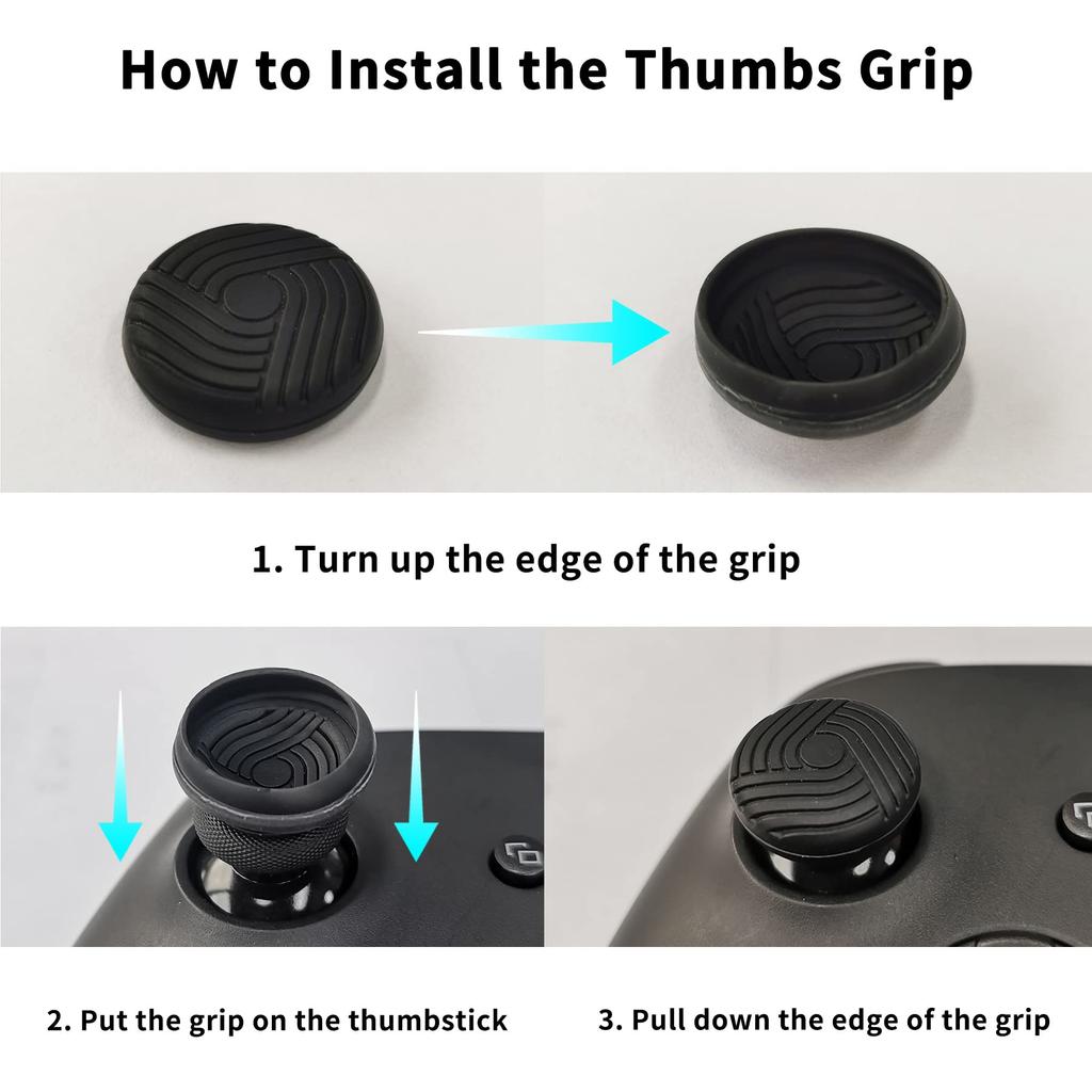 Силиконовый чехол для PlayVital Xbox Series, мягкий резиновый чехол для Xbox Core с защитой для большого пальца, версия Black Bright, двухцветный, противоскользящий, X/S