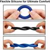 7 Men's Silicone Ring Set and Sleeve for Erection Enhancement, Soft and Elastic Male Sex Toy,Adult toys for couples' pleasure(Black and Blue)