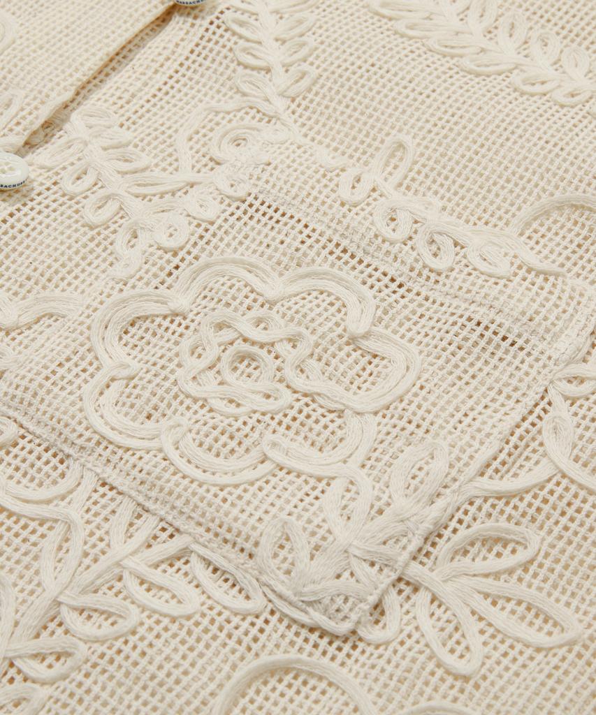 PENFIELD 3D Crochet Patch Half Shirt Beige_Fs2Wr30F