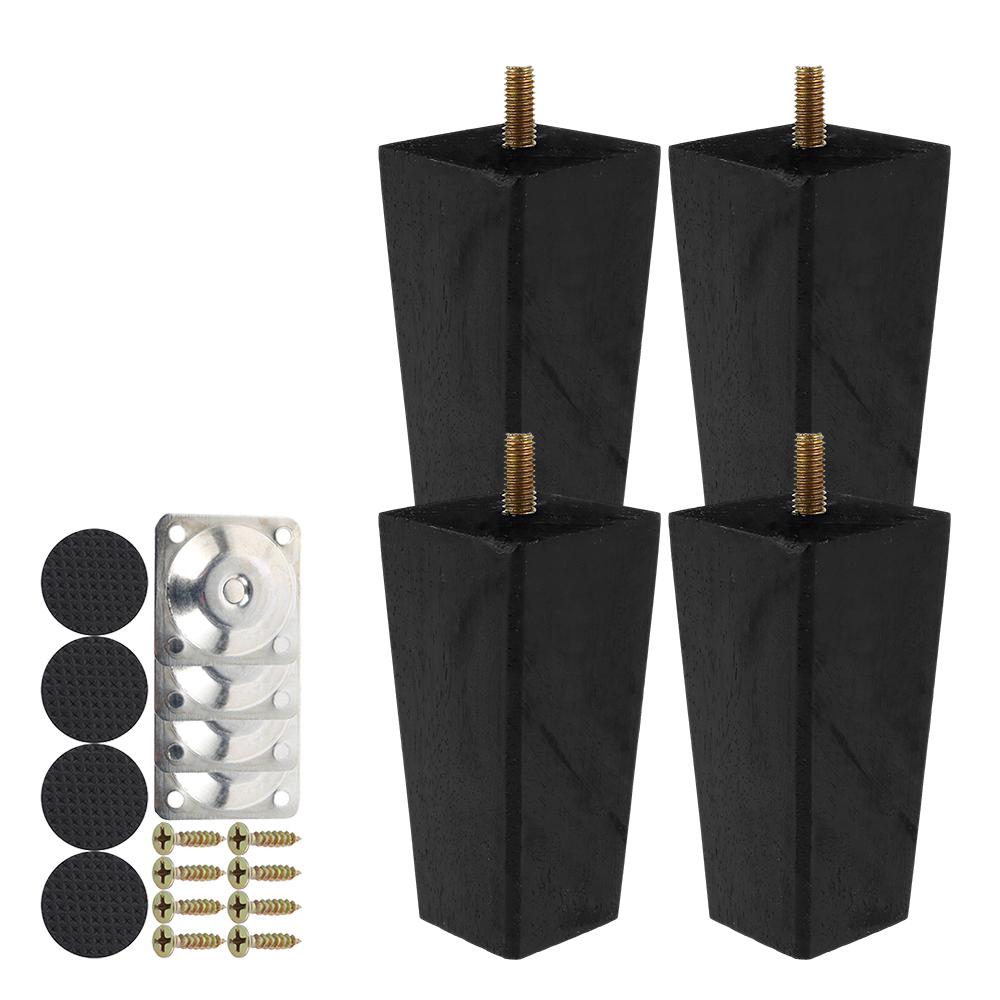 4 шт. 6/10/15 см ножки для мебели из цельного дерева диваны шкафы квадратные кровати стол стулья сменные ножки аксессуары для домашней мебели