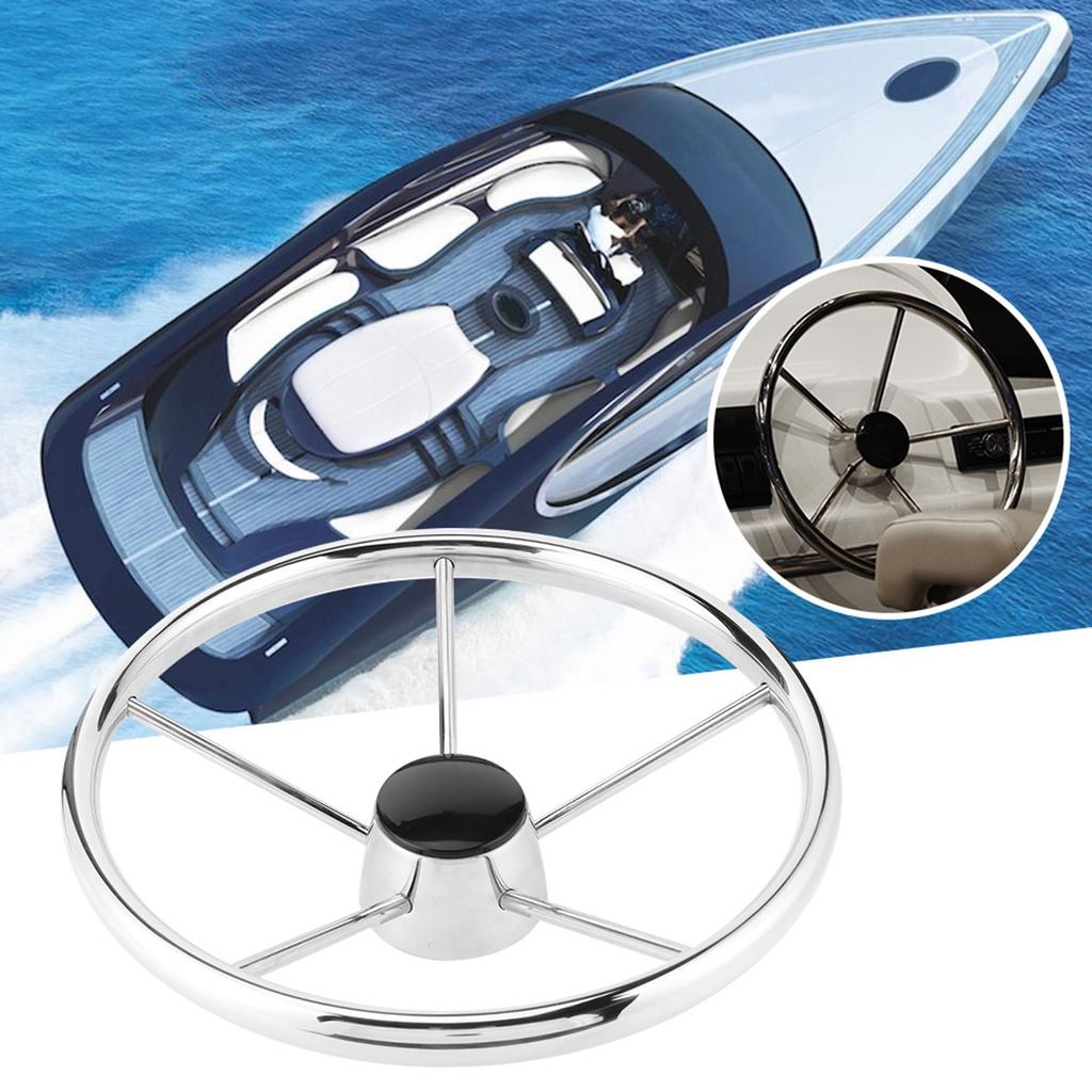 13?12 дюймов 5?Спицевое Судовое Рулевое Колесо из Нержавеющей Стали с Зеркальной Полировкой Аксессуар