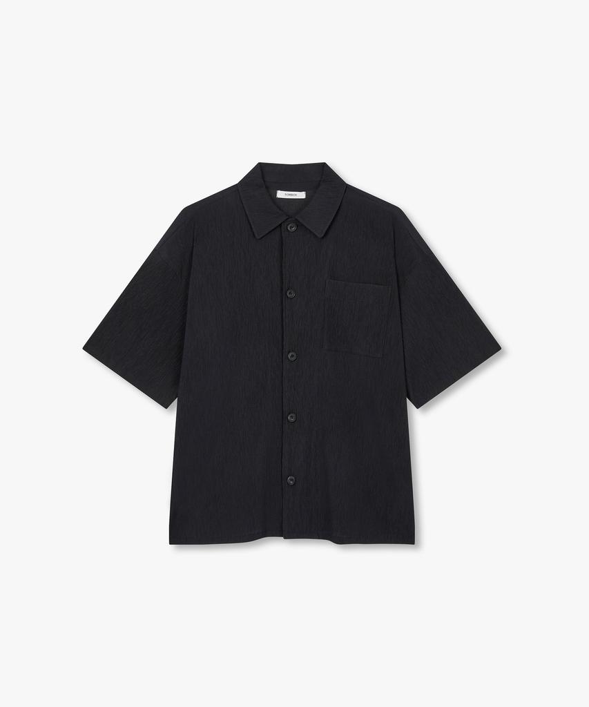 STUDIO TOMBOY [Men] Pleated Short Sleeve Shacket_Black 91M6221551