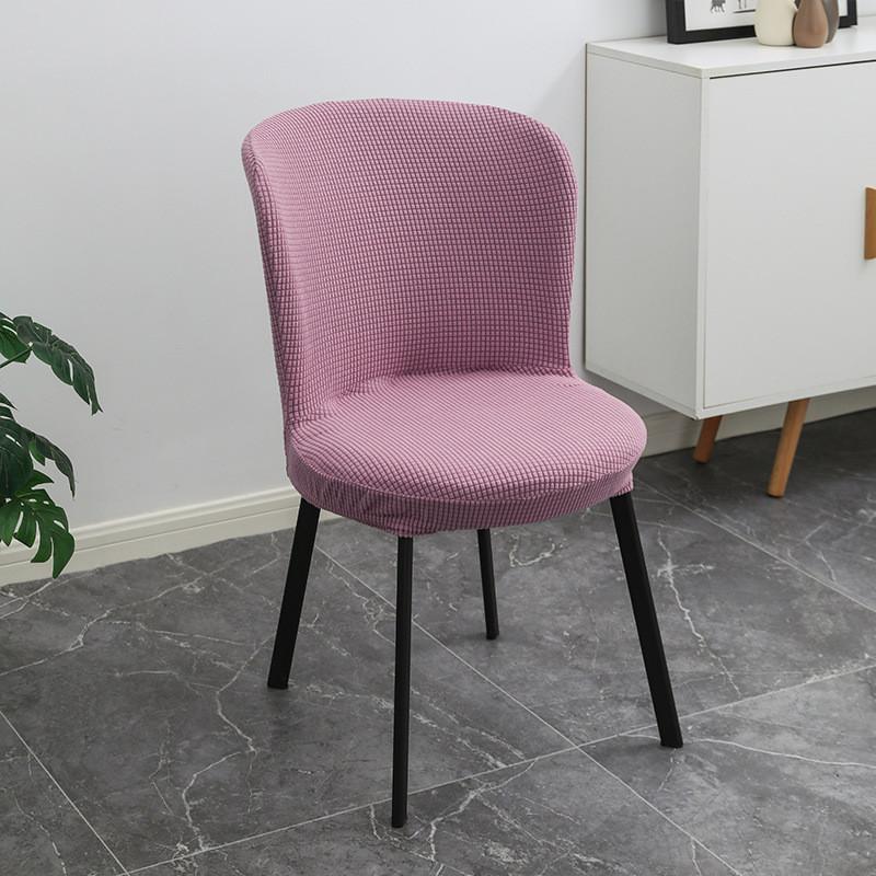 Modern Elegant Arc-shaped Velvet Stretch Round Chair Cushion Cover In Rich Orange For Dining Room