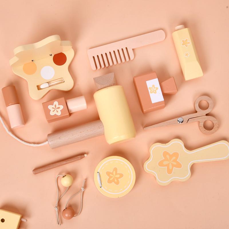 Семейный туалетный столик Моделирование парикмахерских косметических принадлежностей Познавательный подарок на день рождения принцессы Деревянные игрушки