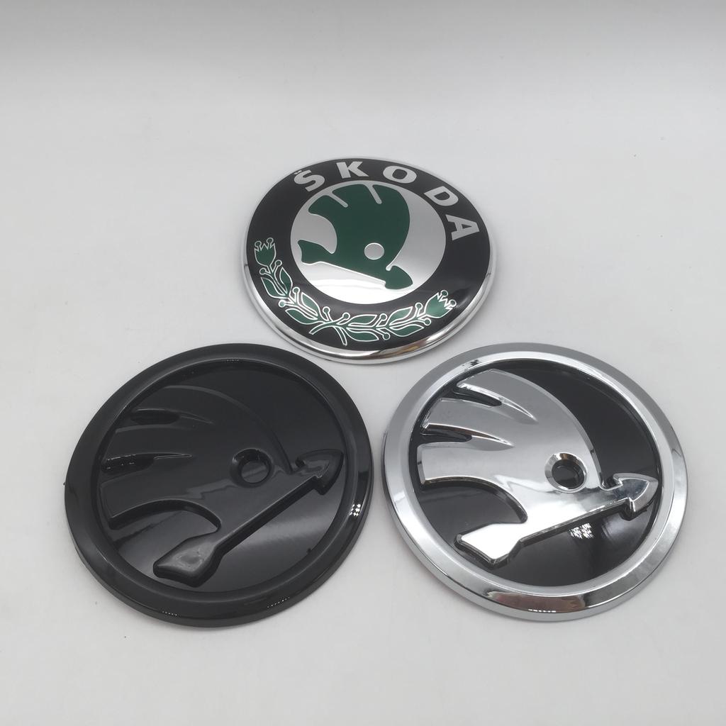 WMTY7 10pcs for SKODA Octavia Superb Car Emblem Front Grille Head Hood Bonnet Rear Tail Bumper Trunk Sticker Badge Styling Accessories
