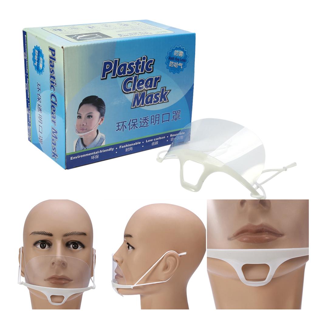 10 шт. Умная постоянная защита от запотевания Прозрачная пластиковая маска Удобный многоразовый респиратор