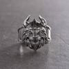 925 Silver Retro Bull Horn Handmade Polishing Oxidation Art Carving Little Cat Pet Enthusiast Gift Ring