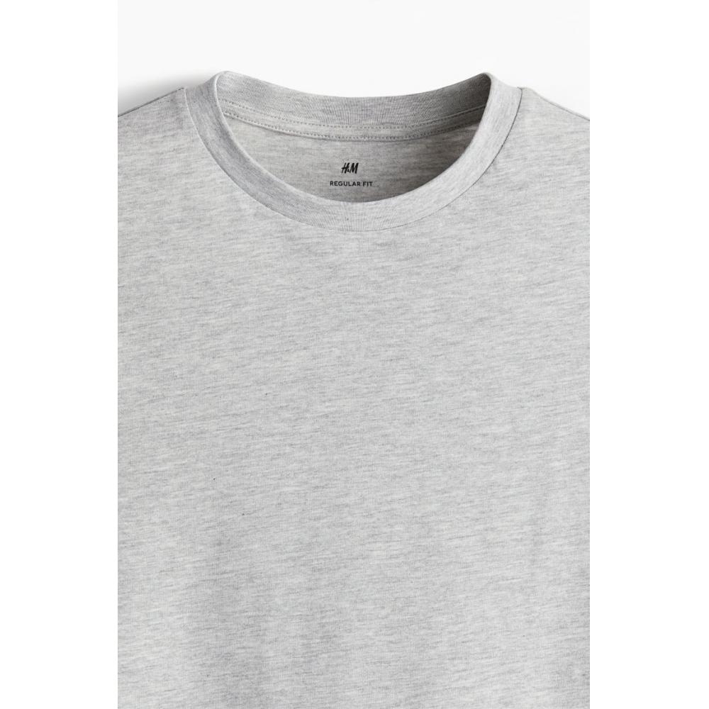 H M Набор из 5 футболок стандартного кроя Меланжевый серый