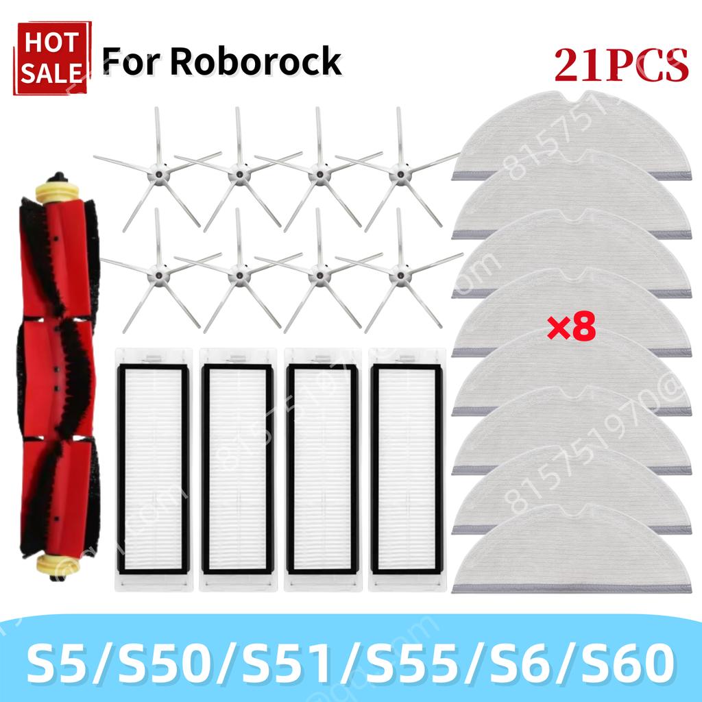 For Roborock S5 S50 S51 S55 S6 S60 S6 Pure Vacuum Cleaner Accessories HEPA Filter Mop Cloth Side Main Brush Spare Parts