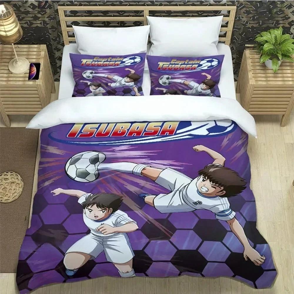 Новая коллекция постельного белья по аниме Captain Tsubasa Пододеяльник с наволочкой Размеры: Твин, Фулл, Квин, Кинг Постельное белье Домашний текстиль