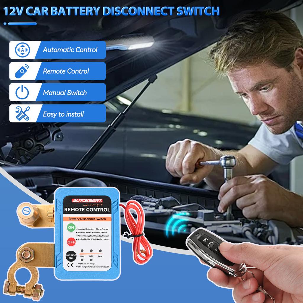 Беспроводной двойной автомобильный выключатель 12 В 240 А, автоматический выключатель питания, автоматический дистанционный выключатель аккумулятора, главный изолятор