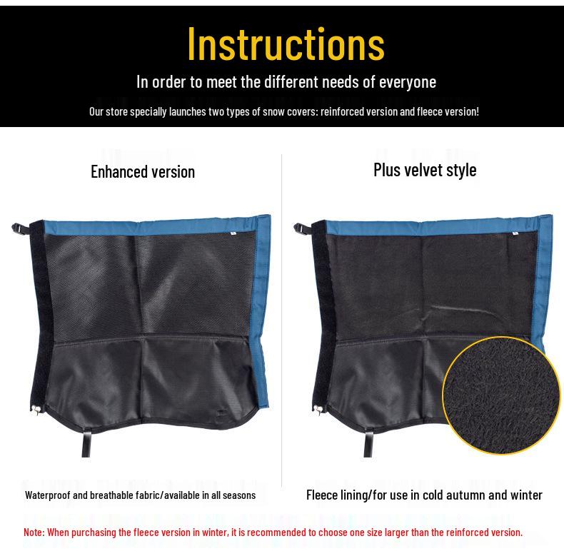 Waterproof Outdoor Gaiters for Men & Women - Snowproof, Sandproof Leg Covers for Hiking, Skiing, and Mountaineering