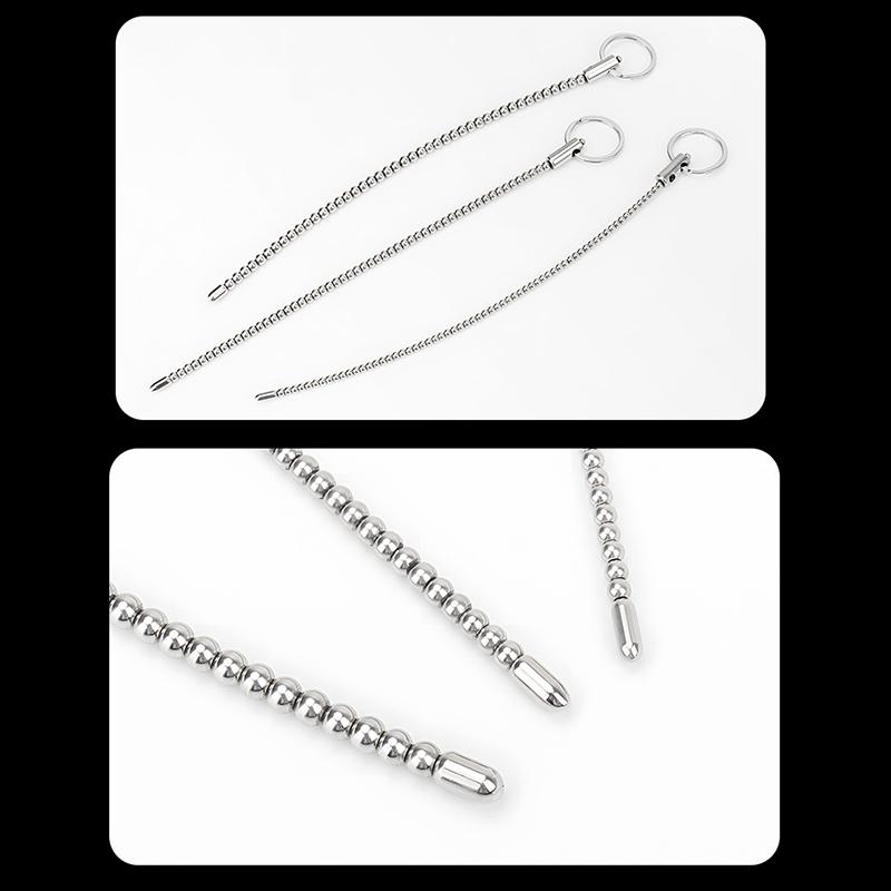 Нержавеющая сталь уретральные звуковые расширители пенисная пробка вставка стимуляция катетер бусины мужской мастурбатор секс-игрушки для мужчин