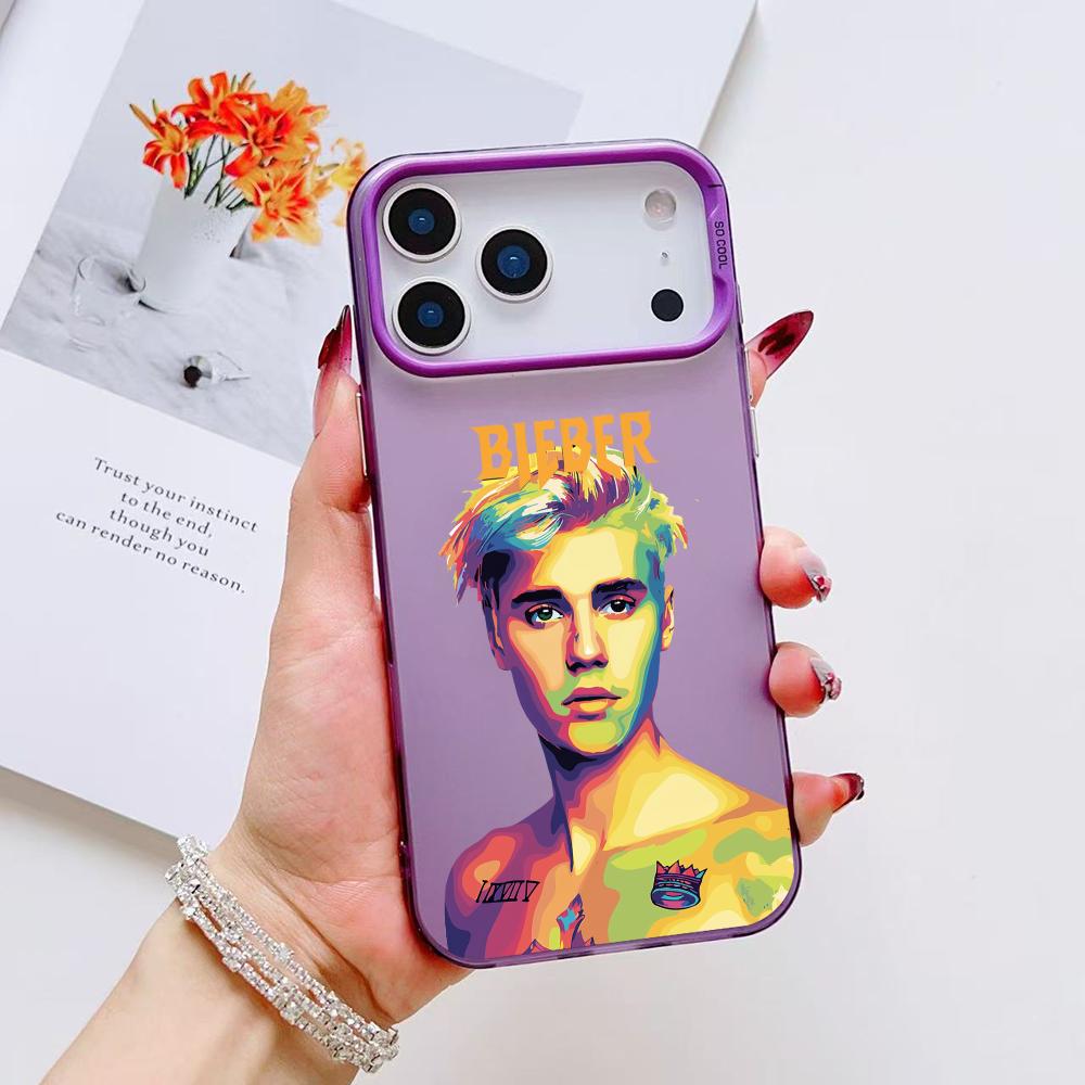 Чехол для телефона певца J-Justin B-Bieber для iPhone 17 16 15 14 13 12 11 Pro Max Air Матовый Лазерный Аврора Ударопрочный Funda