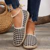 Fashion Shoes for Women 2024 Fashion Autumn Slip On Women's Flats Round Toe Mixed Colors Houndstooth Casual Concise Flat Rubber Loafers