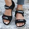Spring and Summer New Women's Shoes Women's Sandals Sports Style One-character Open-toed Velcro Sandals