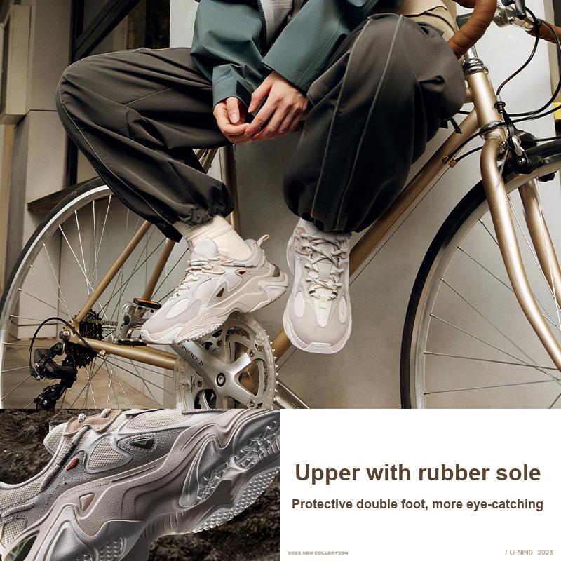 Li Ning Qian Xing Ce 2 CF Su Удобные универсальные нескользящие износостойкие низкие повседневные туфли женские кроссовки белые серебристые AGLT168-2