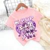 Детская футболка K-pop с мультяшным принтом, короткий рукав, летняя, удобная, забавный подарок для фанатов, футболки в стиле Харадзюку, одежда для девочек
