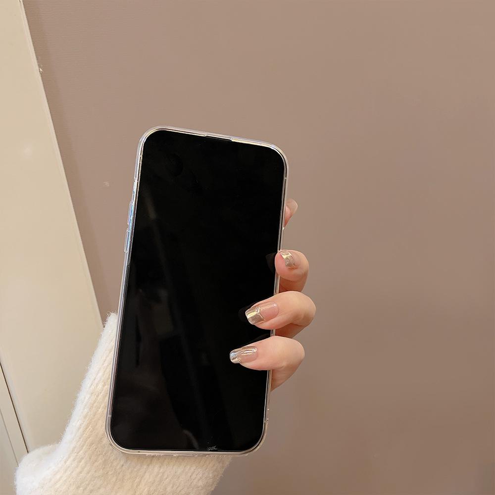 Простой Белый Бант Чехол для Телефона для IPhone 17 Pro Max, 16см, Мягкий Чехол для Apple IPhone 15, 14см, Полное Покрытие, Высокое Разрешение, Прозрачный