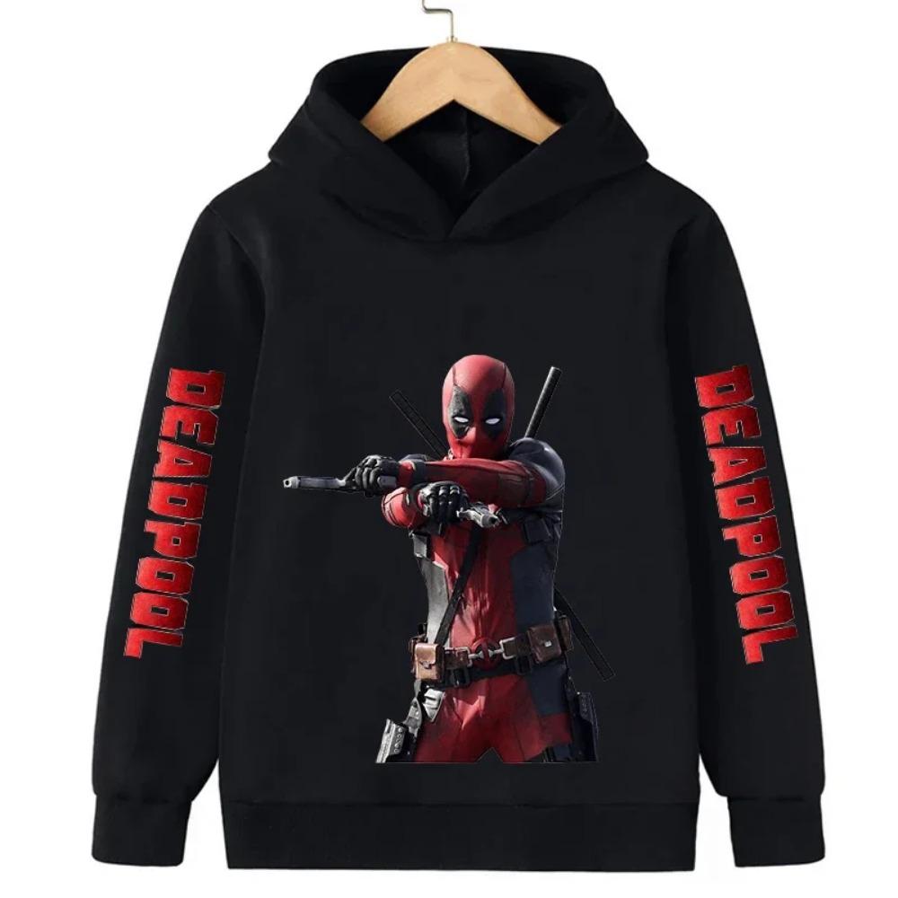 Deadpool Graphic Kids Hoodies Boys Fashion Pullover Autumn Clothing Cartoons Casual Clothes Girl Tops Sweatshirts