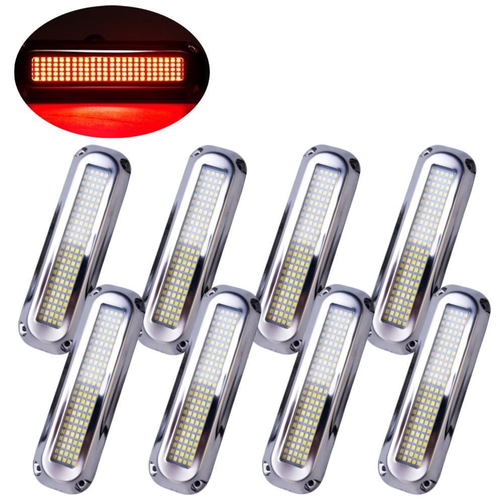 8PCS Navigation Boat Lights 120LED Underwater Lights Submersible 12v/24v Led Waterproof Yacht Marine Accessories Boats Lighting